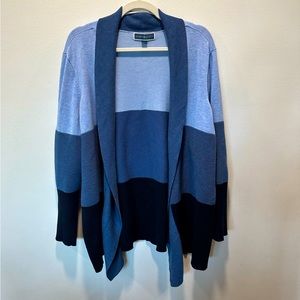 Karen Scott Women’s Size 2X Knit Color block Open Front Cardigan for Macy’s